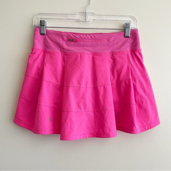 Lululemon Pace Rival Mid Rise Skirt neon pink tennis cheer preppy skort tiered 4 - Picture 4 of 13